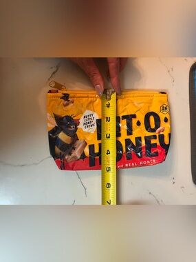 Honey-Themed Yellow & Red Zipper Pouch